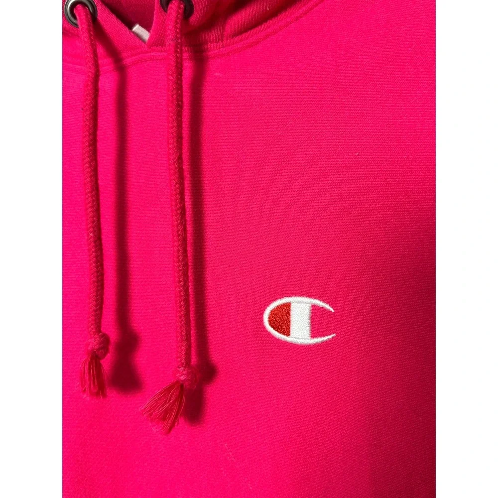 Champion Reverse Weave Magenta Pink Hoodie Sweatshirt Men's Sz Small Embroidered